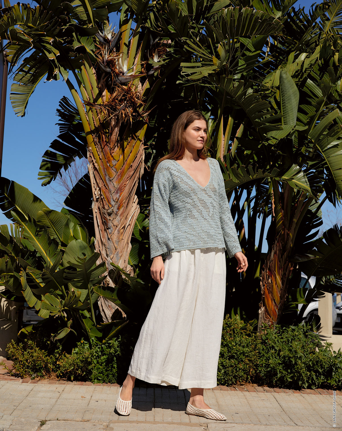 V-Pulli Häkeln 09 Strickpaket - Summer Cashmere