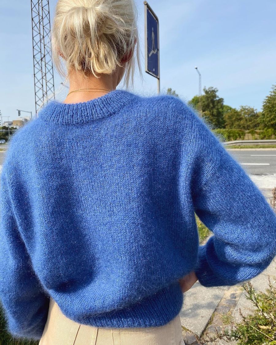 September Sweater V-Neck Strickpaket - Silkhair (doppelfädig)