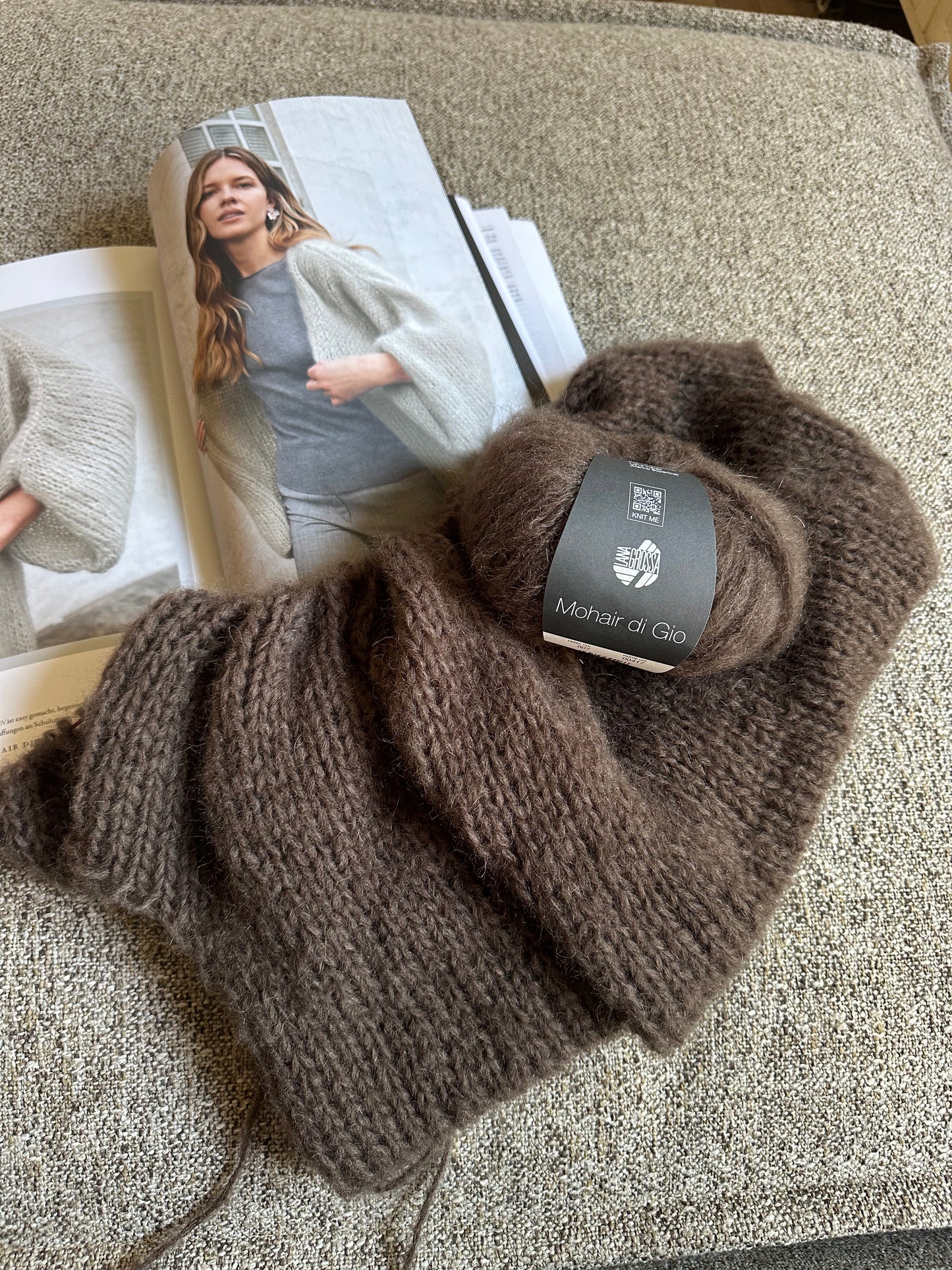 Cardigan Strickpaket - Mohair Di Gio (Nera 03 - Modell 42)