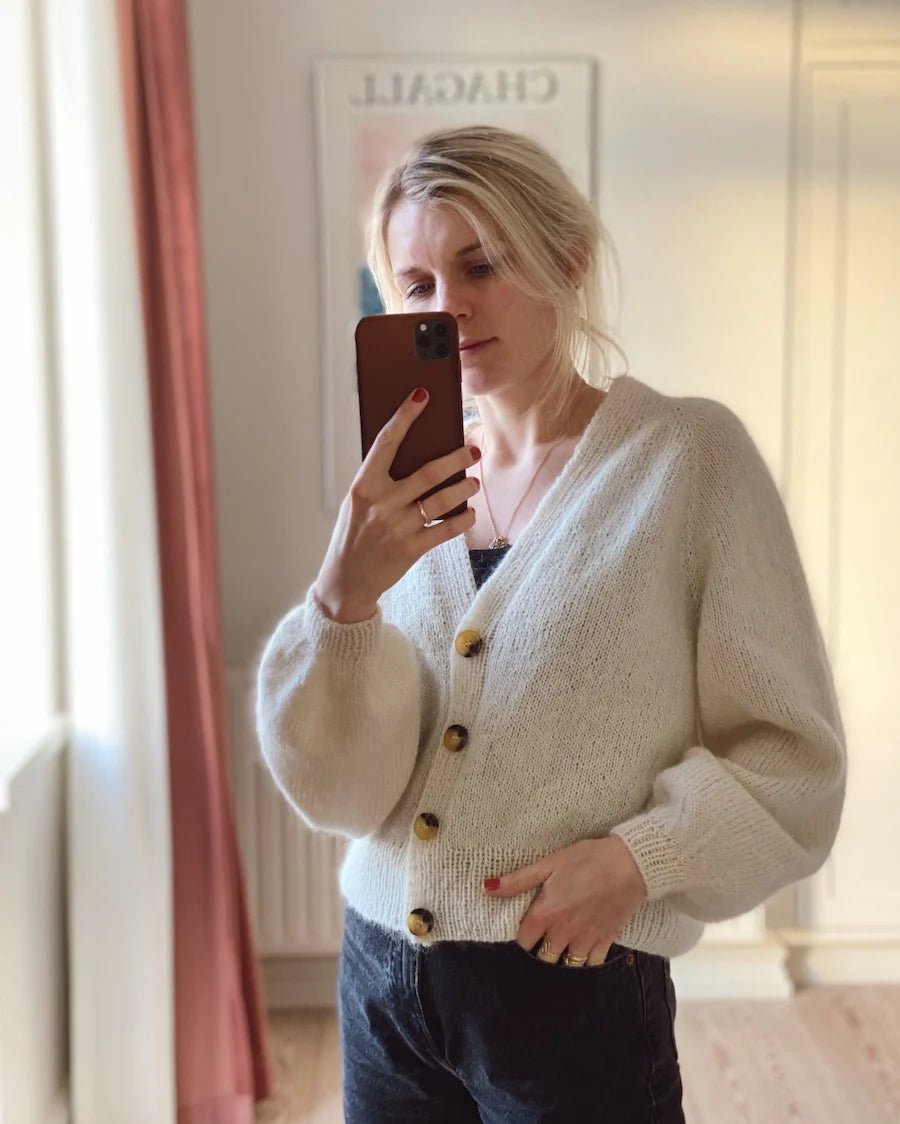 Ballon Cardigan Strickpaket - Silkhair doppelfädig
