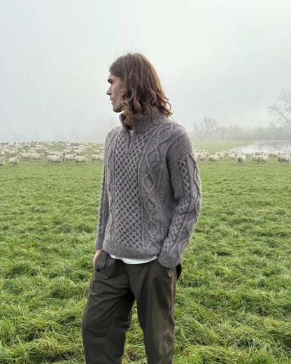 Dagmar Zipper Sweater Man Strickpaket - Alta Moda Alpaca