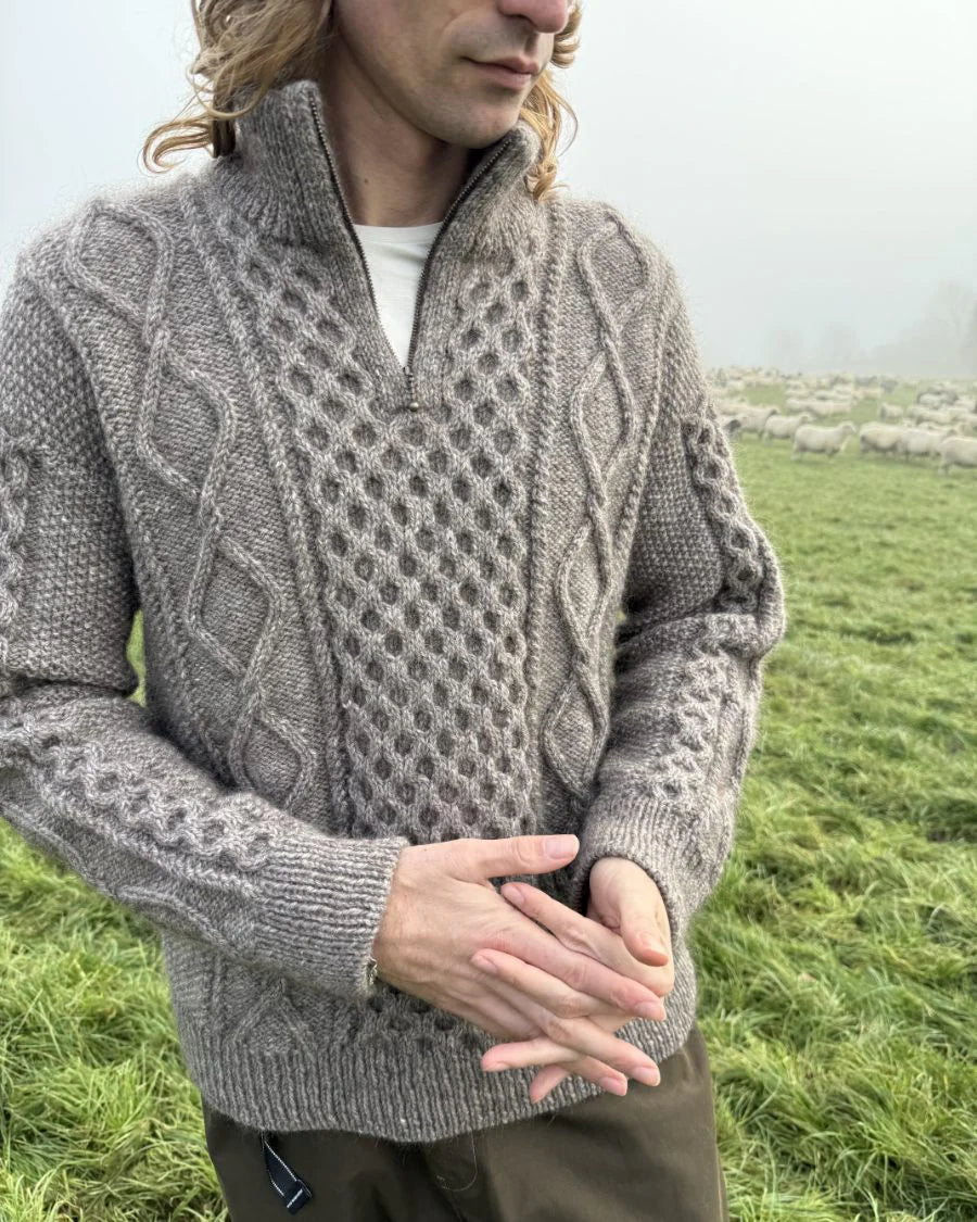 Dagmar Zipper Sweater Man Strickpaket - Alta Moda Alpaca