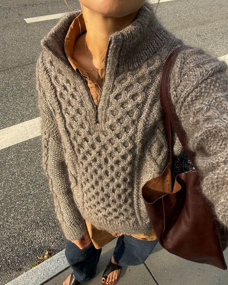 Dagmar Zipper Sweater Strickpaket - Alta Moda Alpaca
