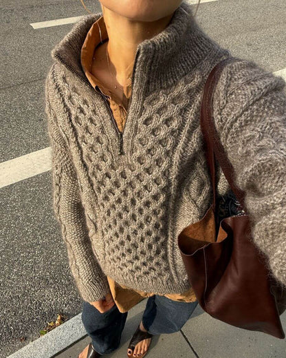 Dagmar Zipper Sweater Strickpaket - Alta Moda Alpaca