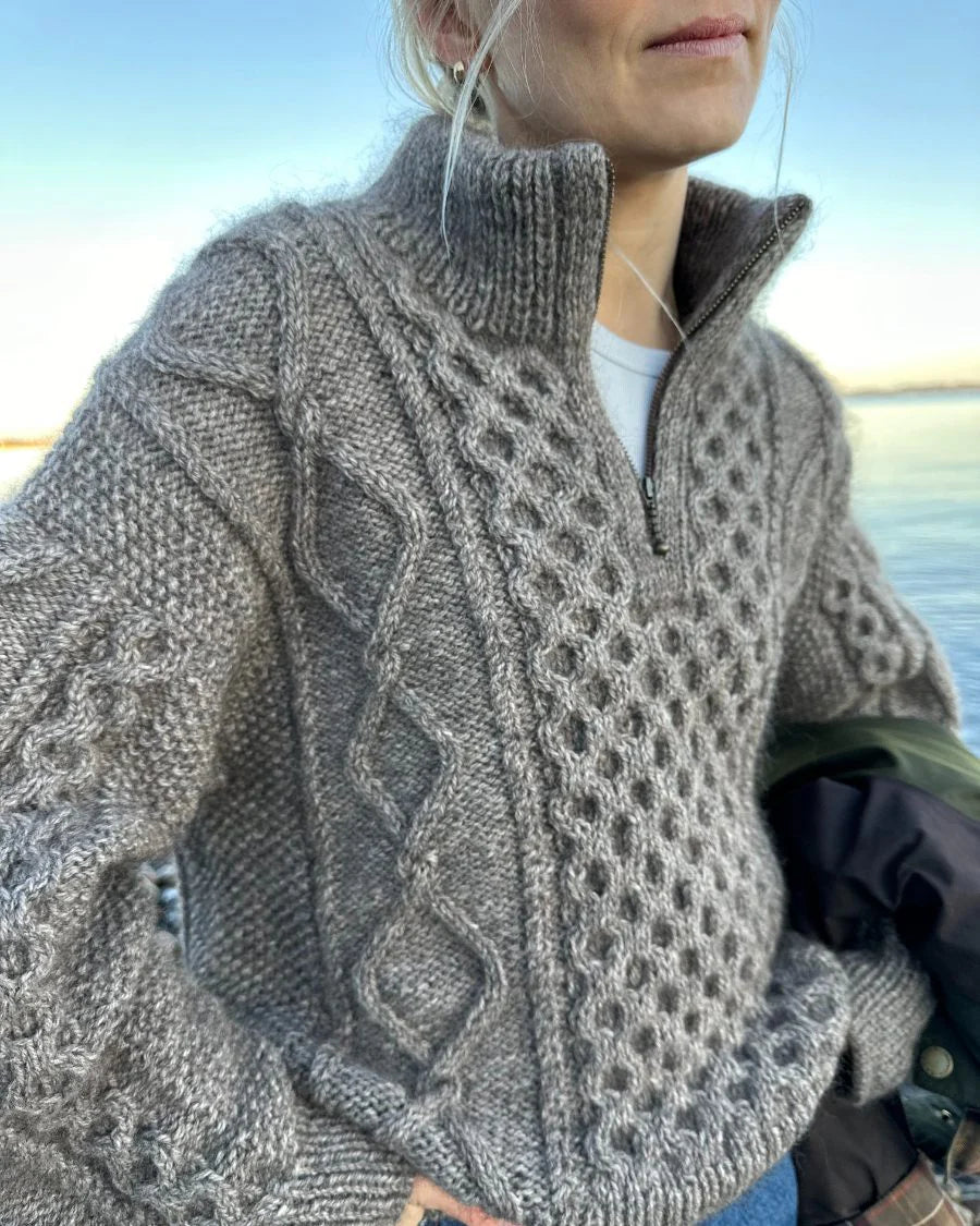 Dagmar Zipper Sweater Strickpaket - Alta Moda Alpaca