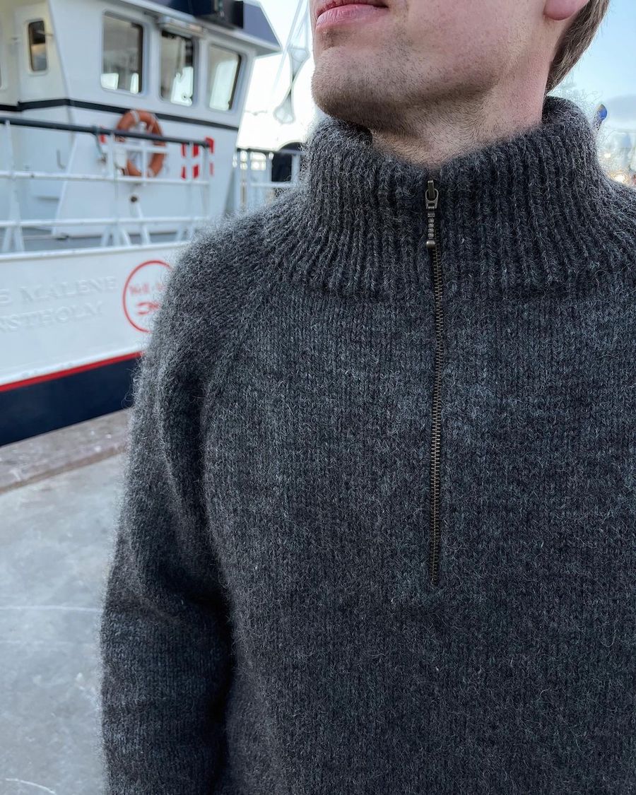 Zipper Sweater Man Strickpaket - Alta Moda Alpaca und Silkhair