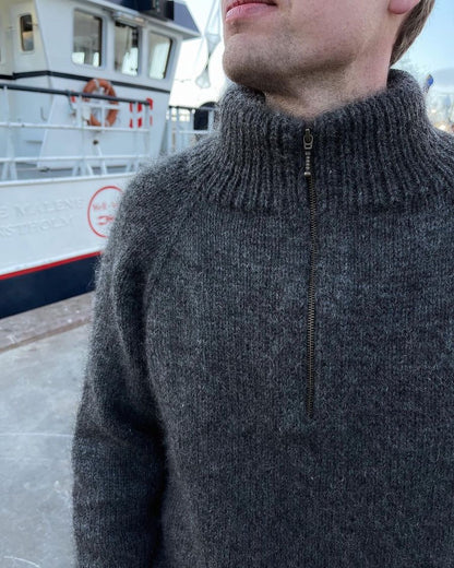 Zipper Sweater Man Strickpaket - Alta Moda Alpaca und Silkhair