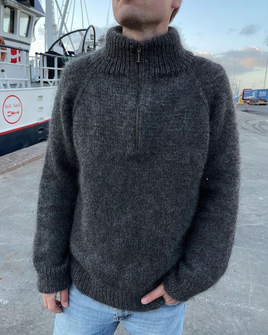 Zipper Sweater Man Strickpaket - Alta Moda Alpaca und Silkhair