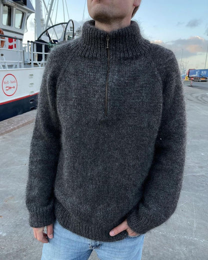 Zipper Sweater Man Strickpaket - Alta Moda Alpaca und Silkhair