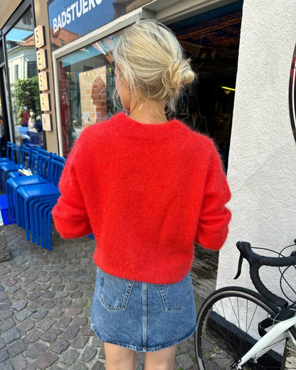September Sweater V-Neck Strickpaket - Silkhair (doppelfädig)