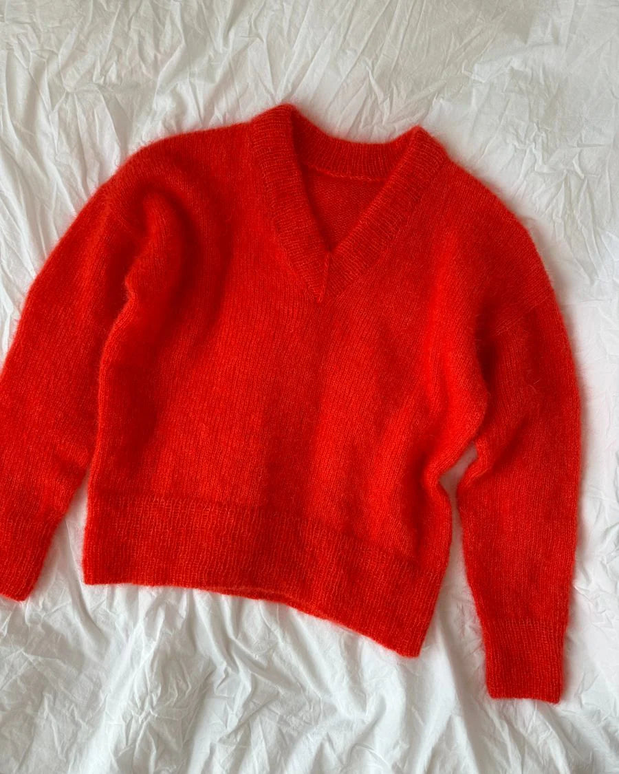 September Sweater V-Neck Strickpaket - Silkhair (doppelfädig)
