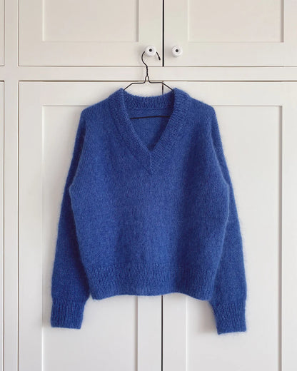 September Sweater V-Neck Strickpaket - Silkhair (doppelfädig)