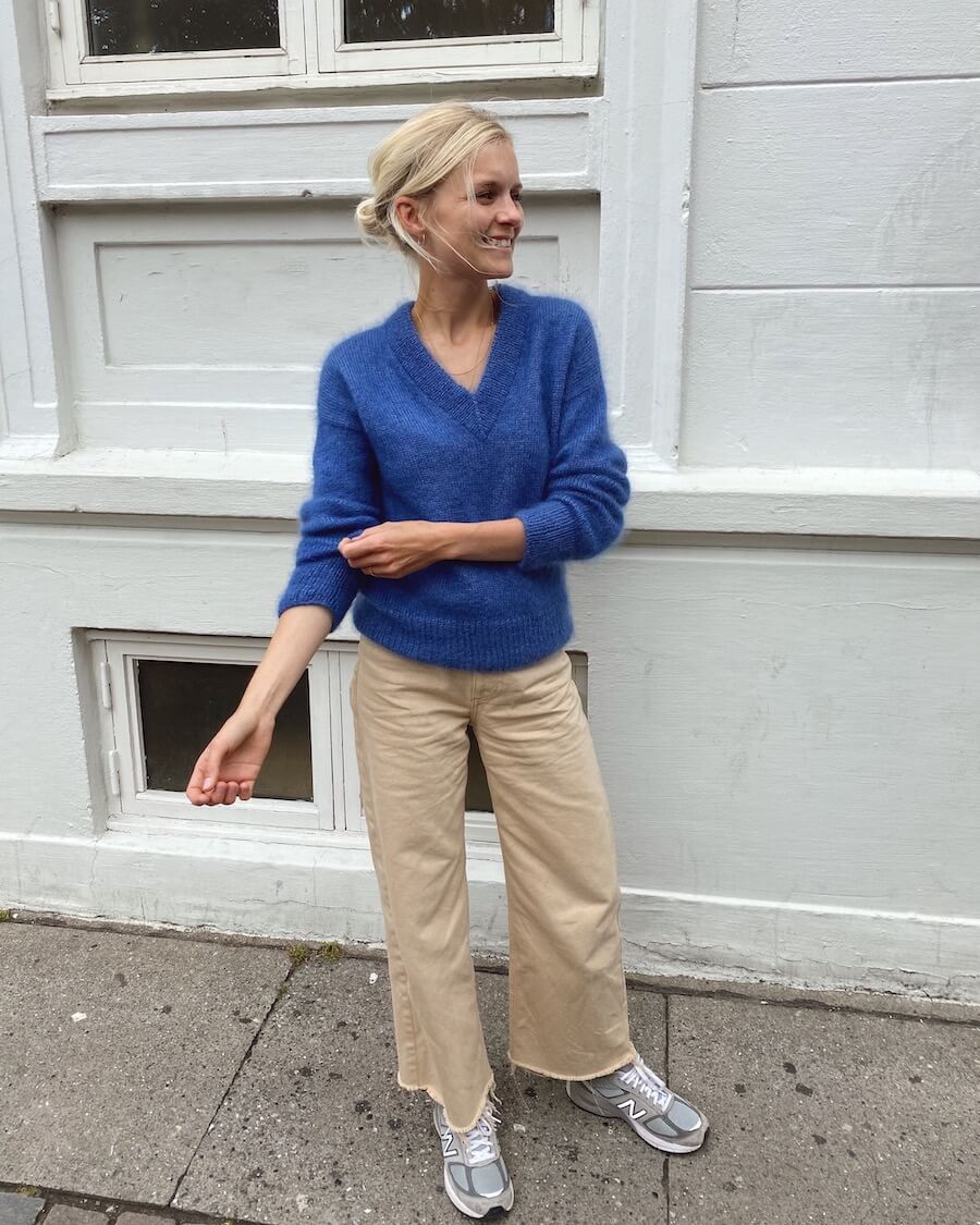 September Sweater V-Neck Strickpaket - Silkhair (doppelfädig)